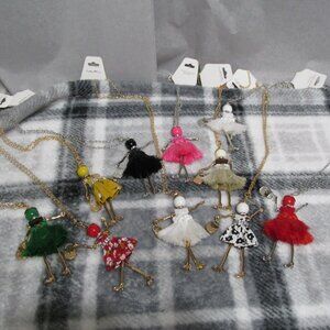 A720-NEW Assorted Doll Necklace/Clip-on- 10 colors pick your favorite